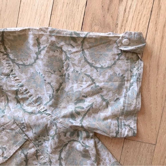 Tommy Hilfiger Short Sleeve Shirt Mens Size Medium Button Down Tan Green Blue - Picture 4 of 10